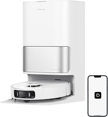 DREAME L40 Ultra Ae Robot Aspirador con 19,000 Pa de Succión, Cepillos y Mopa de Alcance Flexible, Elimina La Suciedad Húmeda y Seca, La Estación Todo En Uno Vacía el Polvo, Blanco